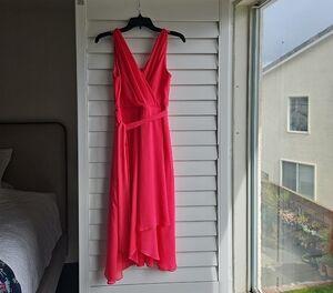 DKNY Vibrant Pink High Low Dress